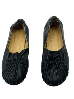 Chocolate blu cam leather flats